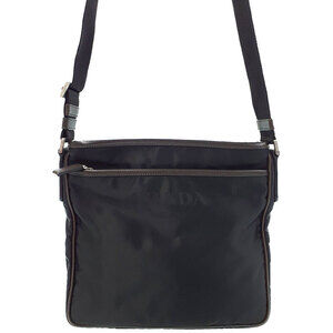 Prada shoulder bag ReNylon Saffiano leather trim Black